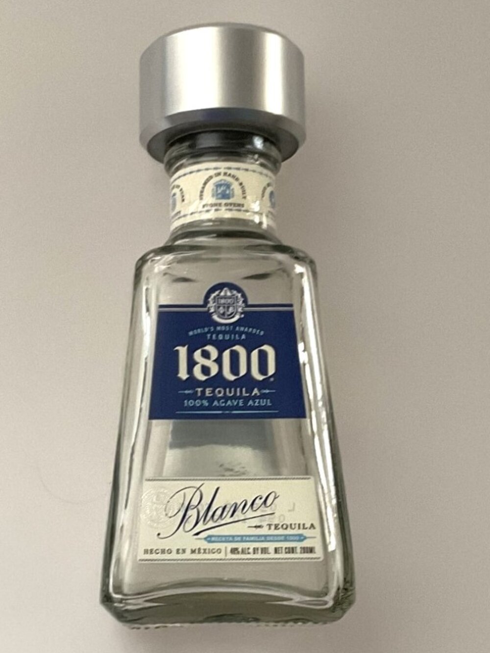 DIY 1800 TEQUILA CUTE BOTTLE EMPTY, GLASS, 200 ML